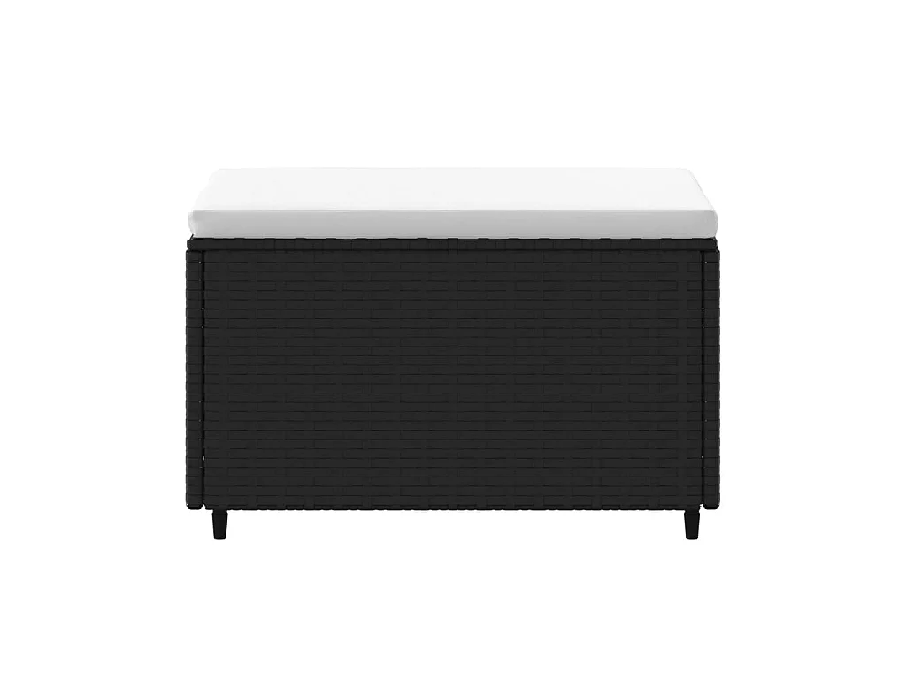 Repose-pieds de jardin et coussins lot de 2 noir résine tressée