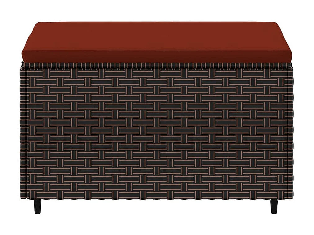 Repose-pied de jardin avec coussin marron résine tressée