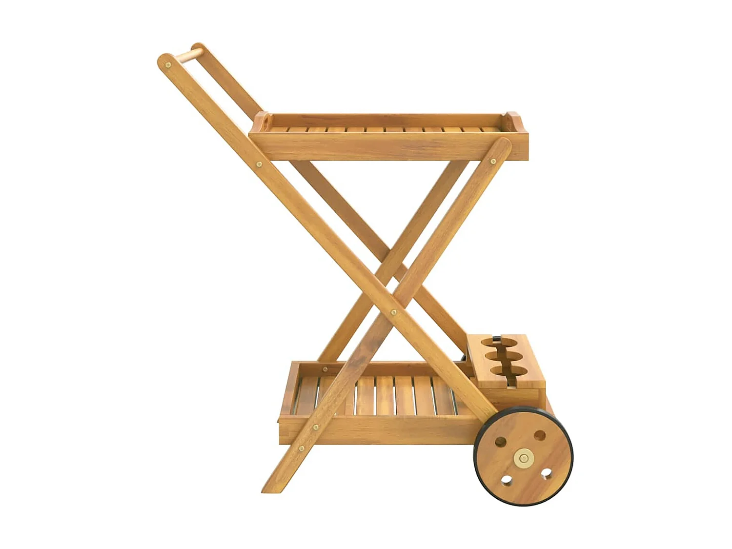 Carrello da Tè 54x87x90 cm in Legno Massello di Acacia