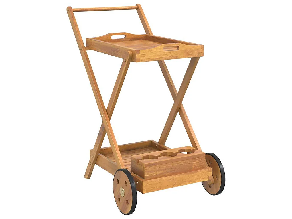Carrello da Tè 54x87x90 cm in Legno Massello di Acacia
