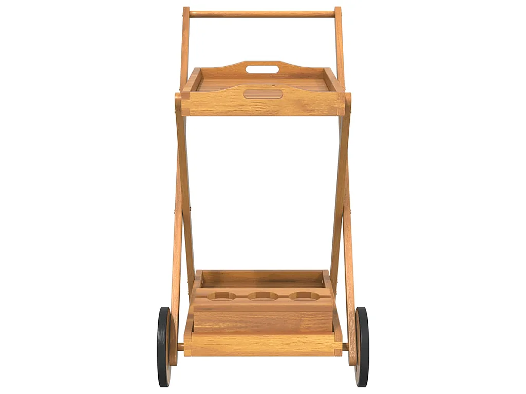 Carrello da Tè 54x87x90 cm in Legno Massello di Acacia