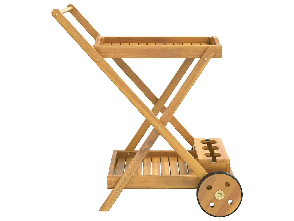 Carrello da Tè 54x87x90 cm in Legno Massello di Acacia