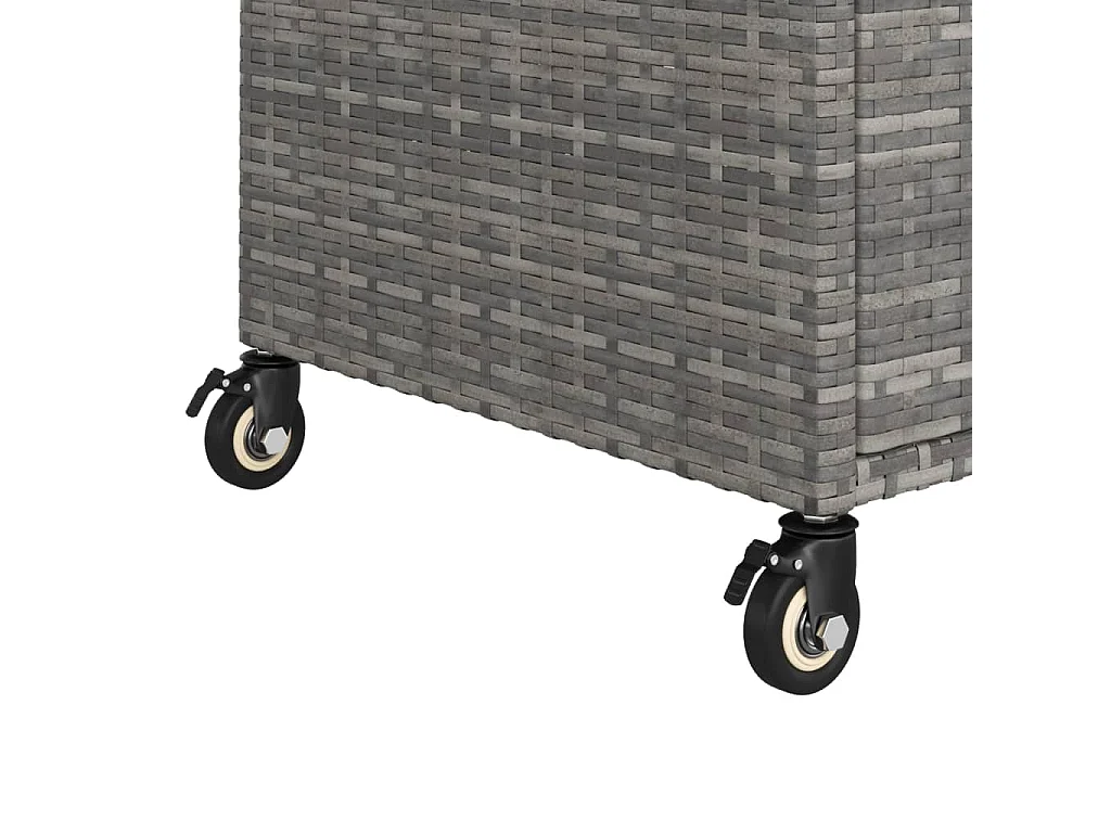 Chariot de bar avec tiroir Gris 100x45x97 cm Résine tressée