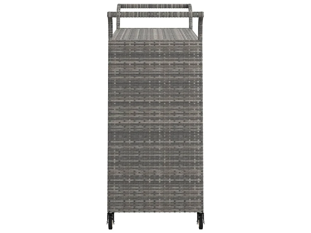 Chariot de bar avec tiroir Gris 100x45x97 cm Résine tressée