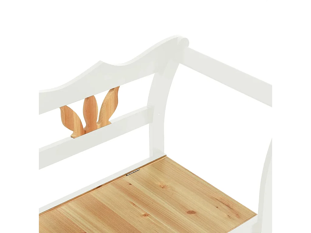 Sitzbank Weiß 107x45x75,5 cm Massivholz Tanne