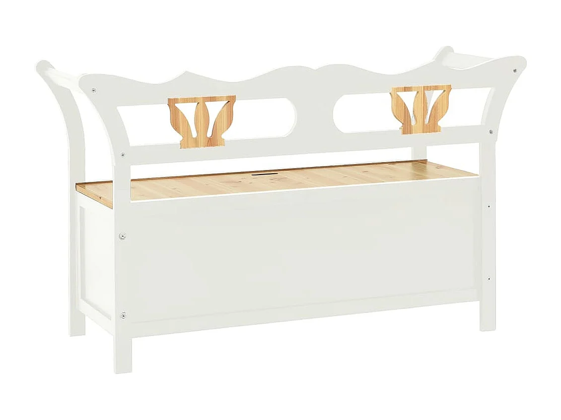 Banc Blanc 107x45x75,5 cm Bois de sapin solide