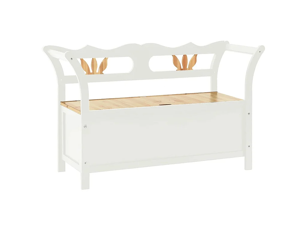 Banc Blanc 107x45x75,5 cm Bois de sapin solide