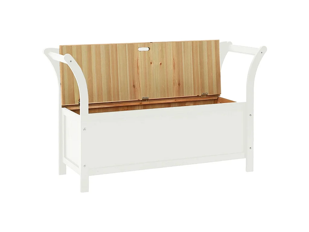 Banc Blanc 107x45x75,5 cm Bois de sapin solide