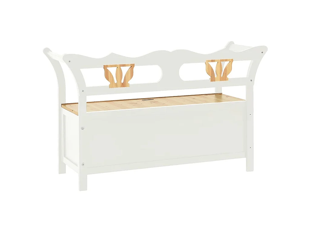 Banc Blanc 107x45x75,5 cm Bois de sapin solide
