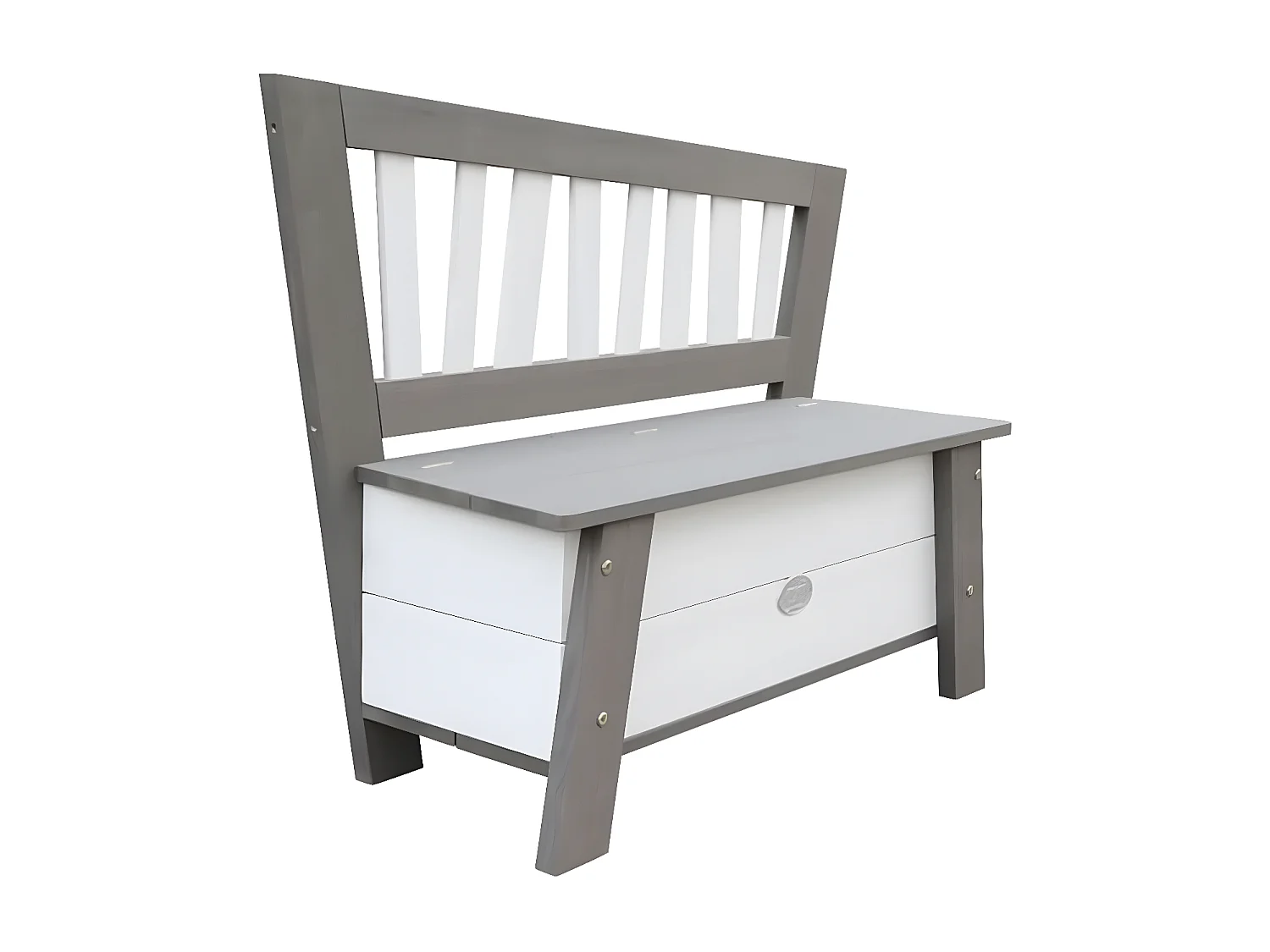 Banc de rangement Corky Gris et blanc