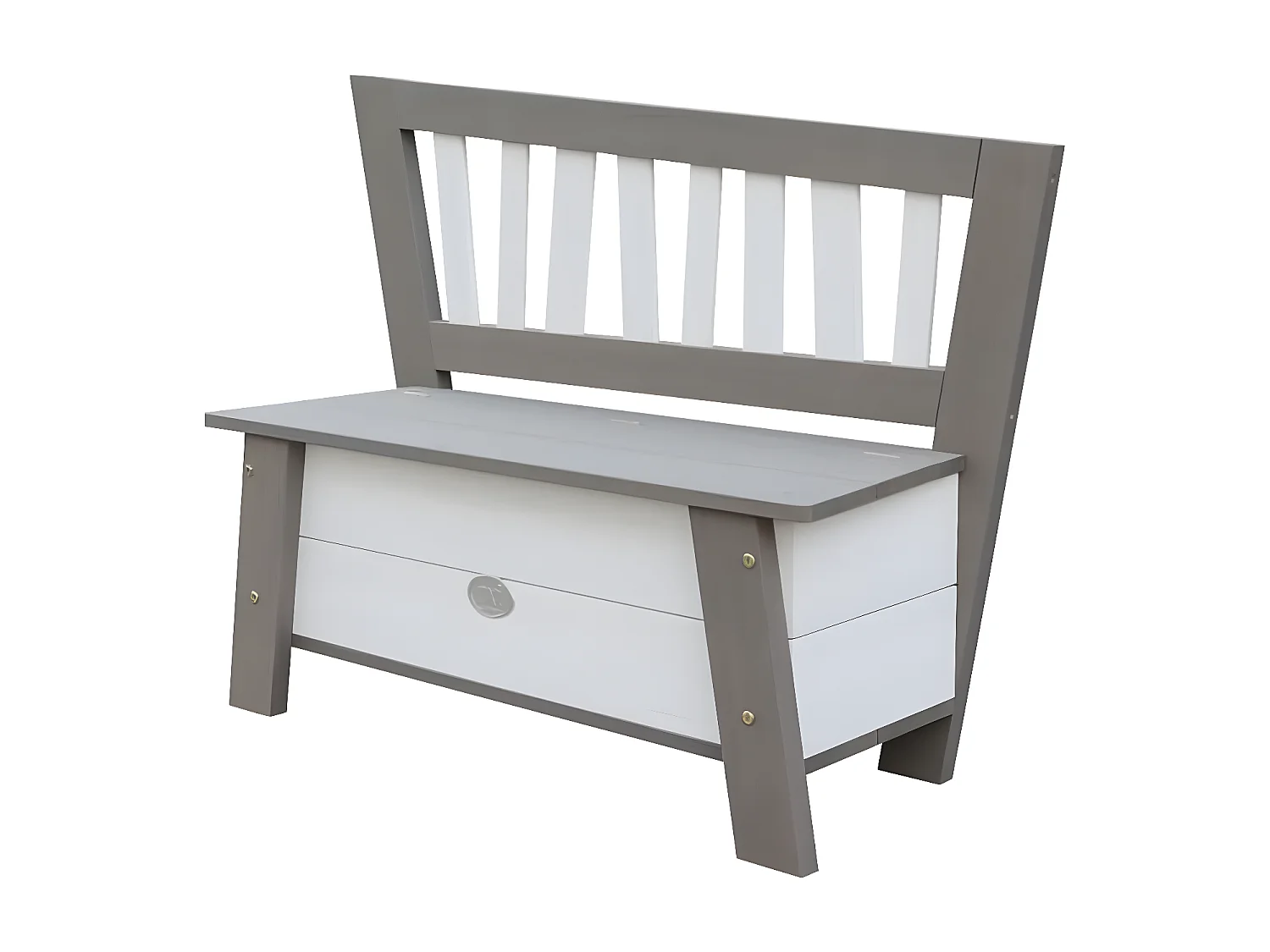 Banc de rangement Corky Gris et blanc