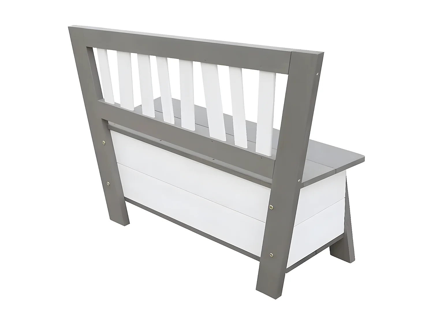 Banc de rangement Corky Gris et blanc