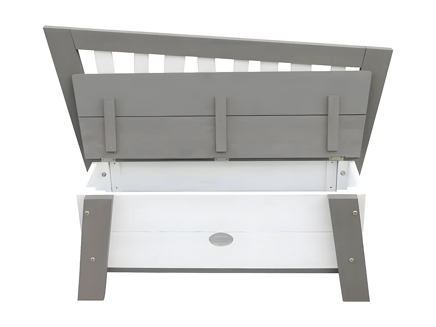 Banc de rangement Corky Gris et blanc