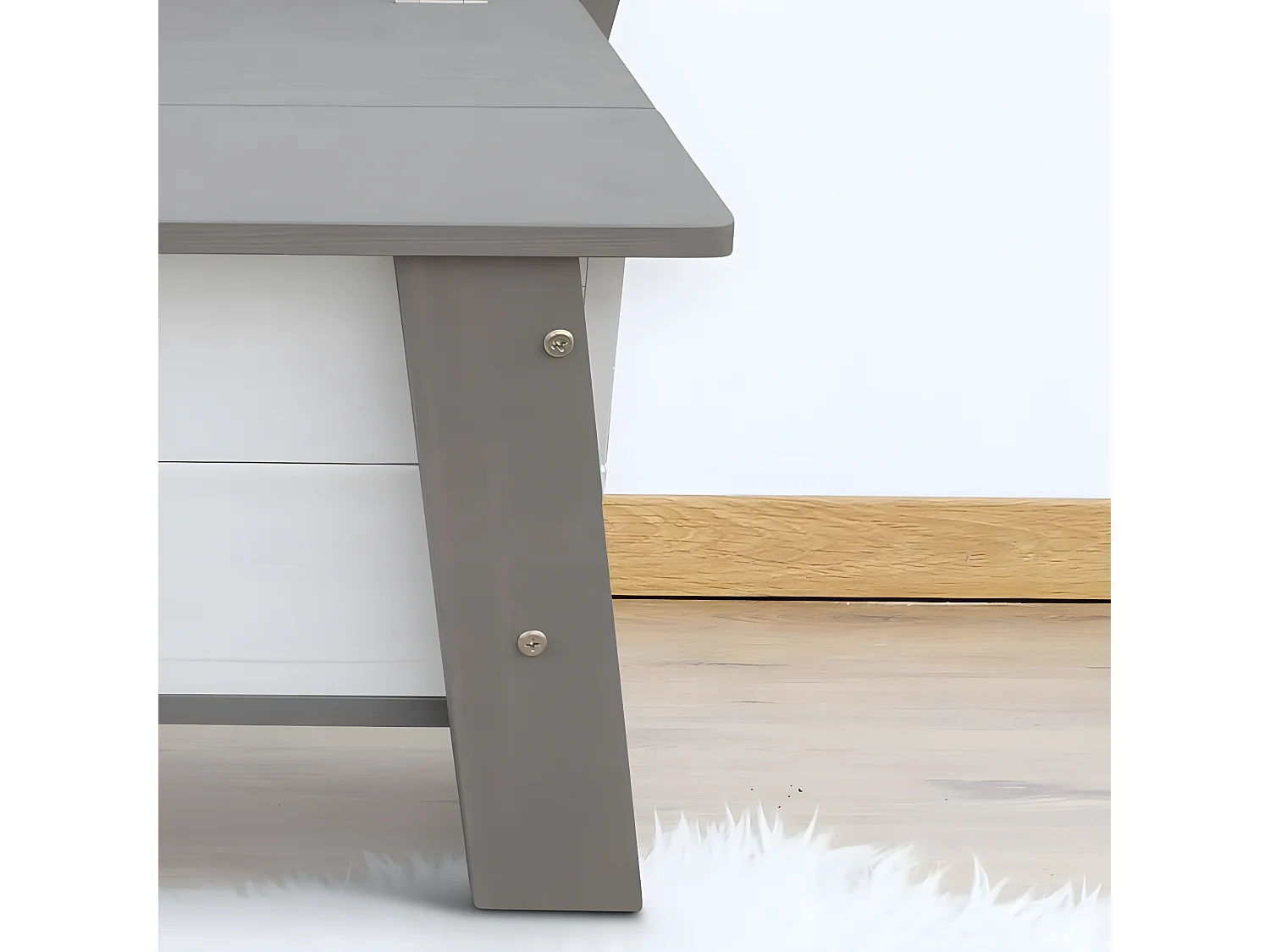 Banc de rangement Corky Gris et blanc