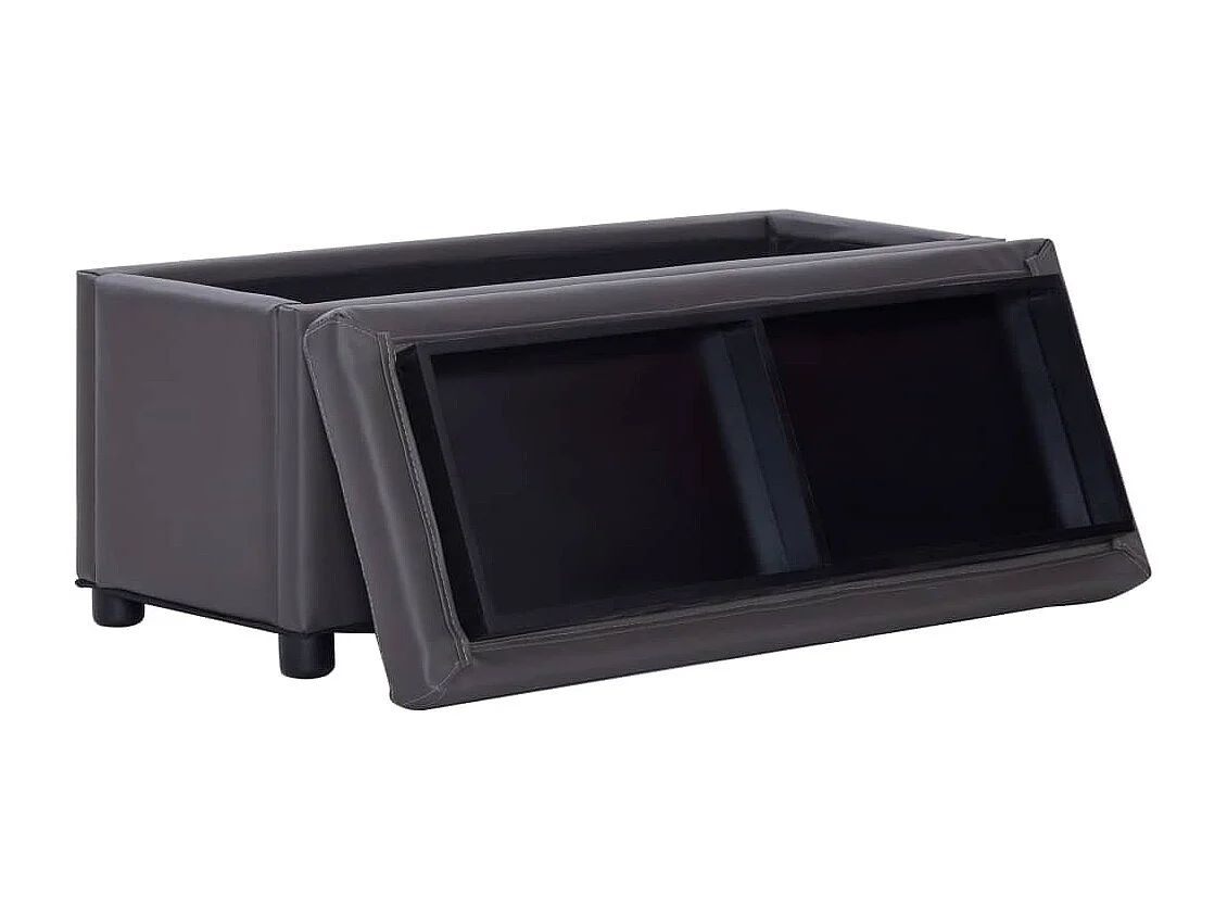 Opberghocker 87,5 cm kunstleer grijs