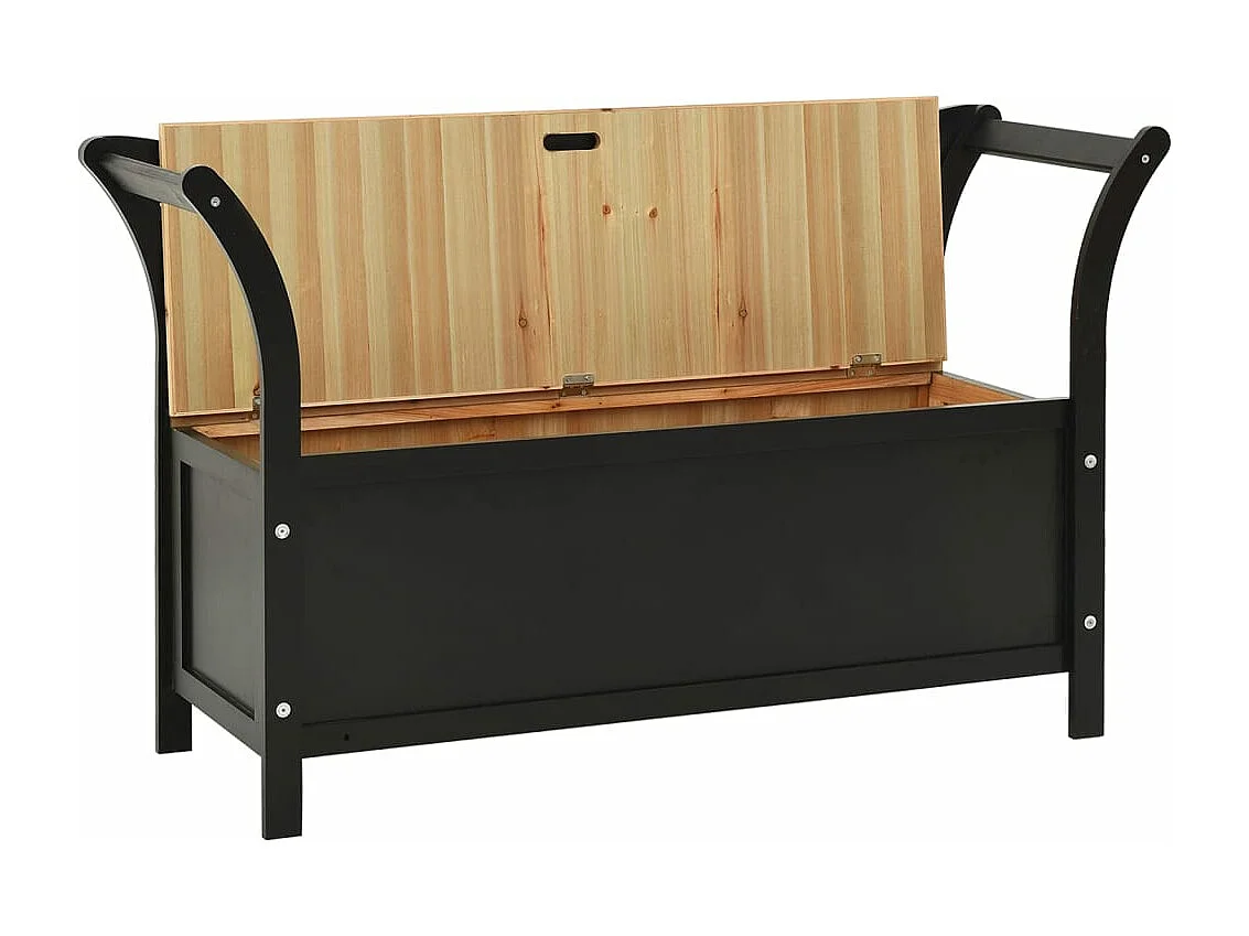 Banc Noir 107x45x75,5 cm Bois de sapin solide