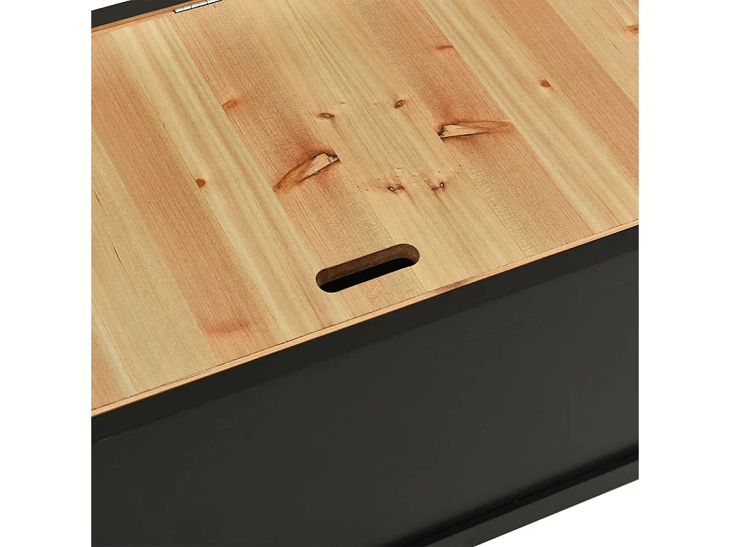 Banc Noir 107x45x75,5 cm Bois de sapin solide