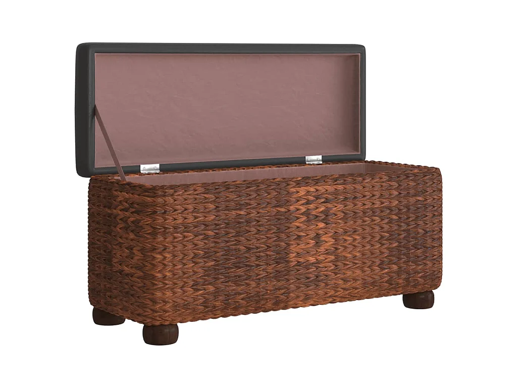 Sitzbänke mit Stauraum und Kissen in Braun 2 Stk. 69 cm Rohrkolben