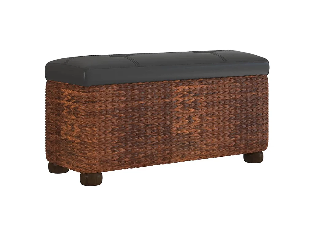 Sitzbänke mit Stauraum und Kissen in Braun 2 Stk. 69 cm Rohrkolben