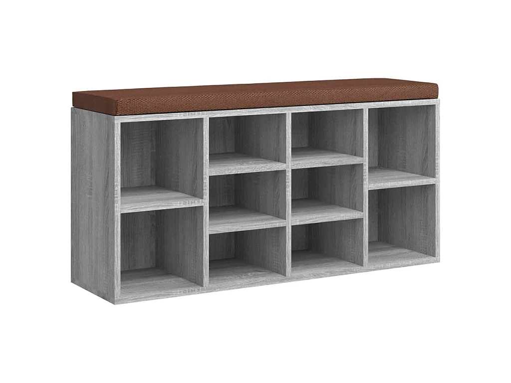 Zapatero madera contrachapada gris Sonoma 103x30x48 cm
