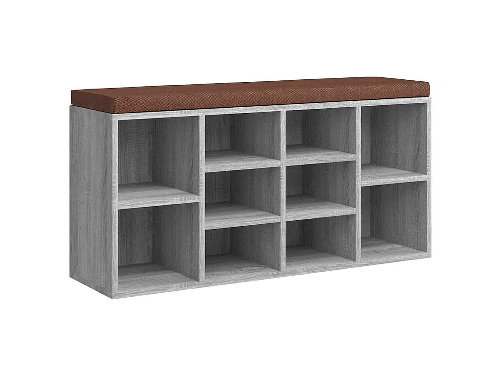 Banc à chaussures Sonoma gris 103x30x48 cm Bois d'ingénierie