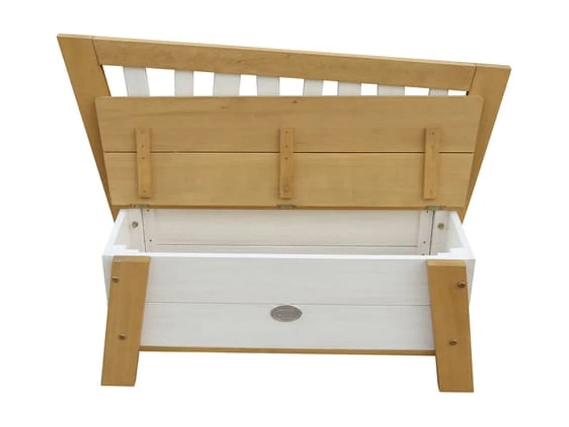 Banco de almacenamiento Corky marrón y blanco