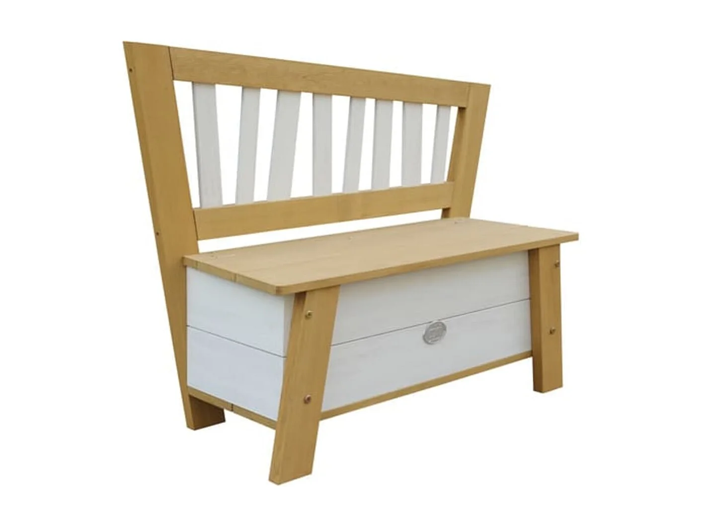 Banc de rangement Corky Marron et blanc