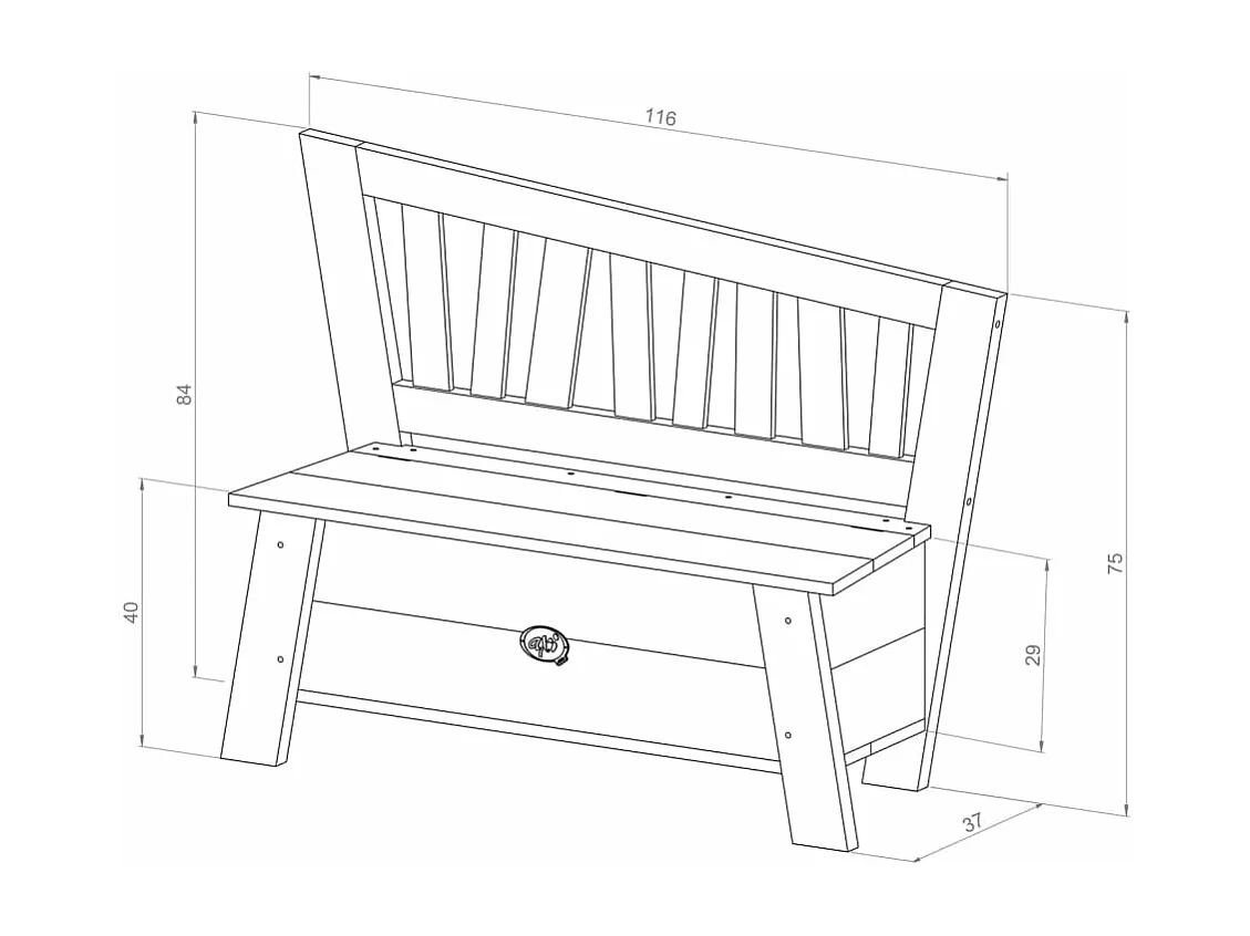 Banc de rangement Corky Marron et blanc