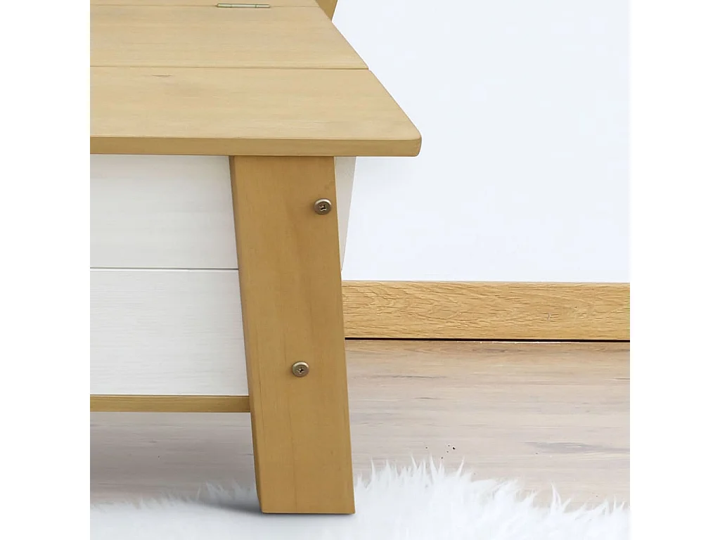 Banc de rangement Corky Marron et blanc