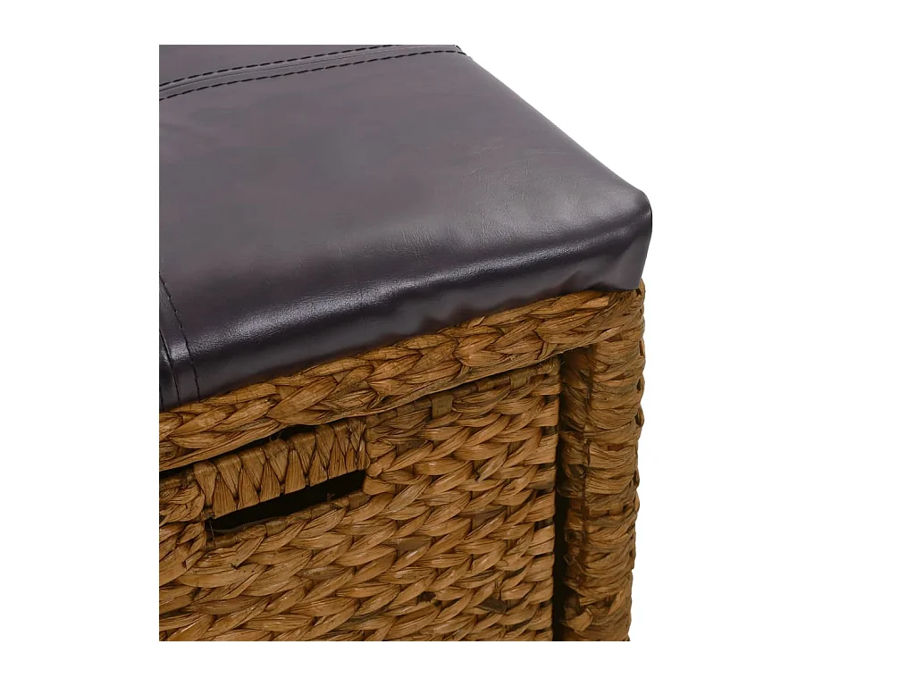 Sitzbank mit 2 Körben Seegras 71×40×42 cm Braun