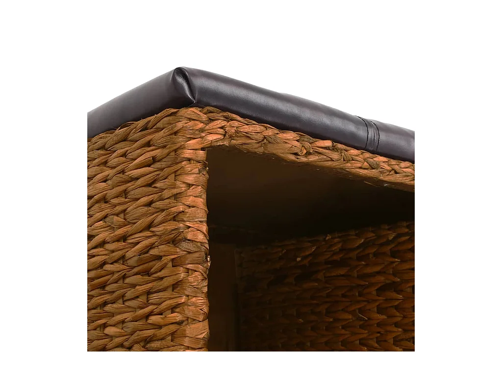Sitzbank mit 2 Körben Seegras 71×40×42 cm Braun