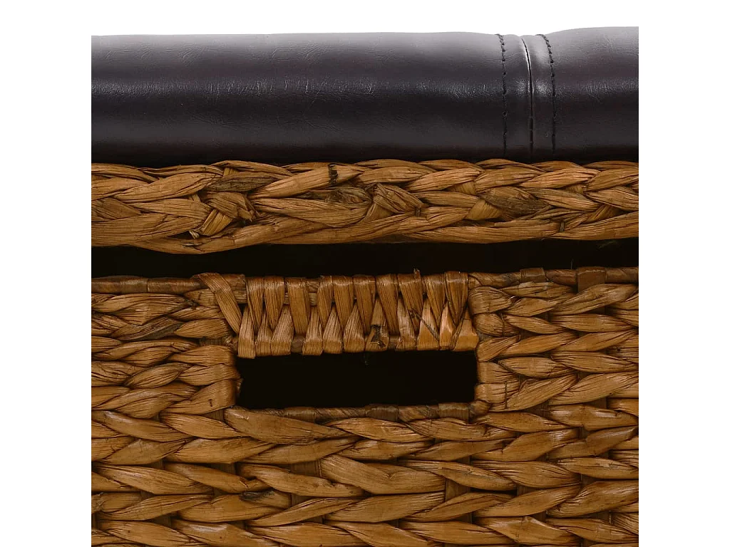 Banc avec 2 paniers Jacinthe d'eau 71 x 40 x 42 cm Marron