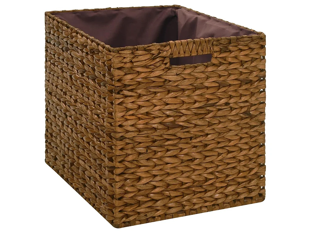 Banc avec 2 paniers Jacinthe d'eau 71 x 40 x 42 cm Marron