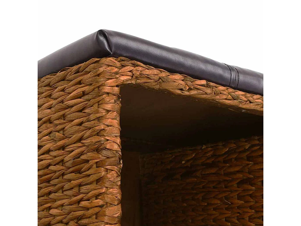 Banc avec 2 paniers Jacinthe d'eau 71 x 40 x 42 cm Marron