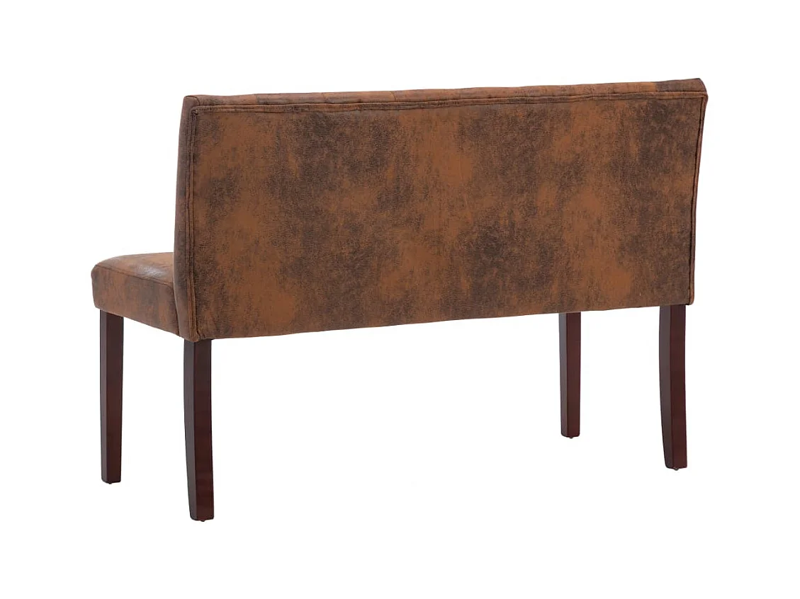 Bankje 120 cm kunstsuède bruin