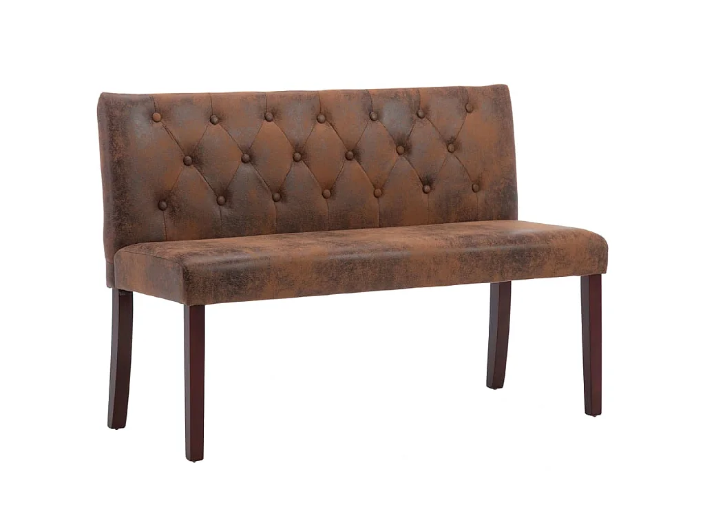 Bankje 120 cm kunstsuède bruin