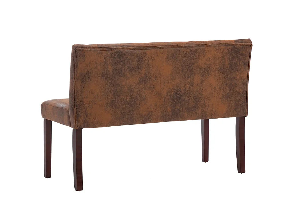 Bankje 120 cm kunstsuède bruin