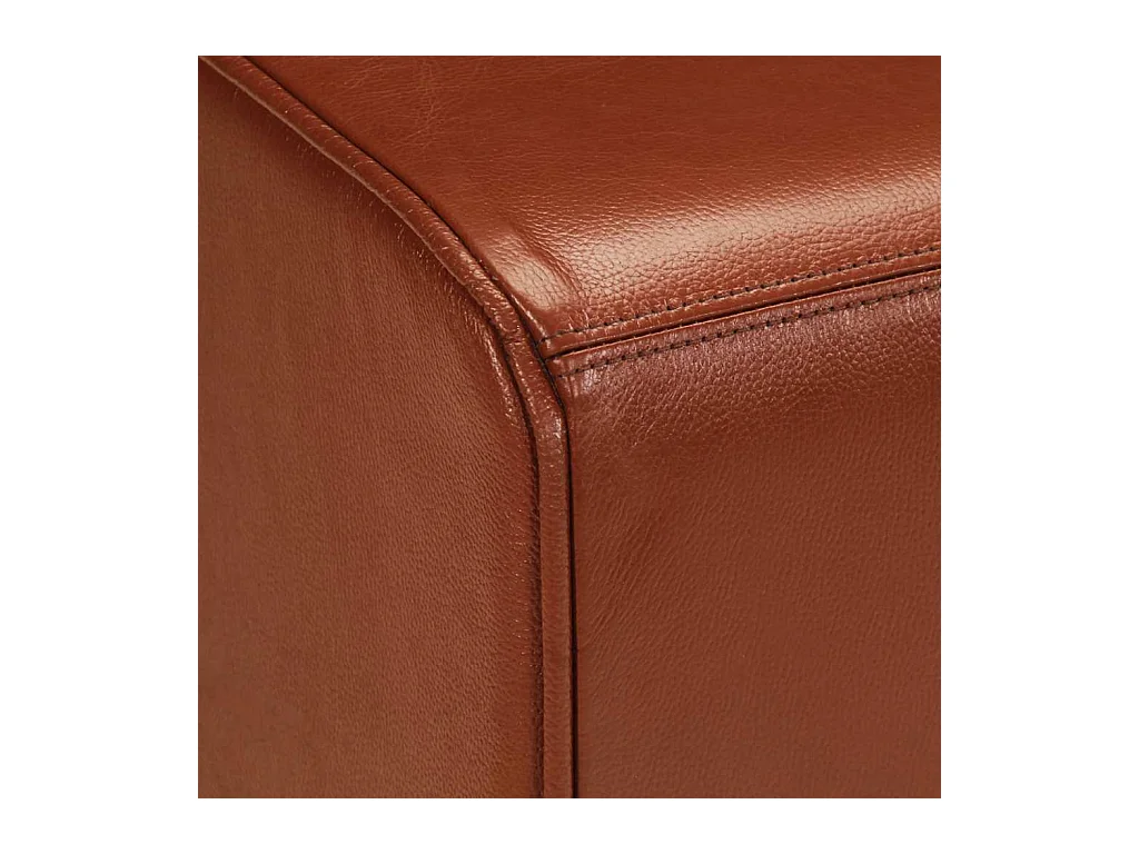 Sitzbank Turnbock Braun 110 cm Echtleder und Massivholz Mango