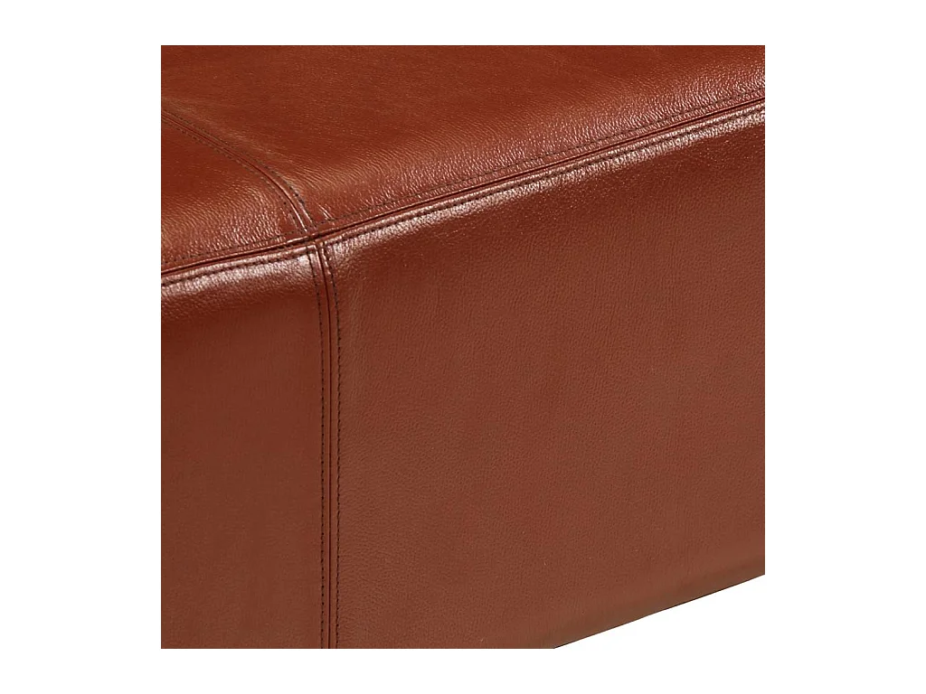 Sitzbank Turnbock Braun 110 cm Echtleder und Massivholz Mango