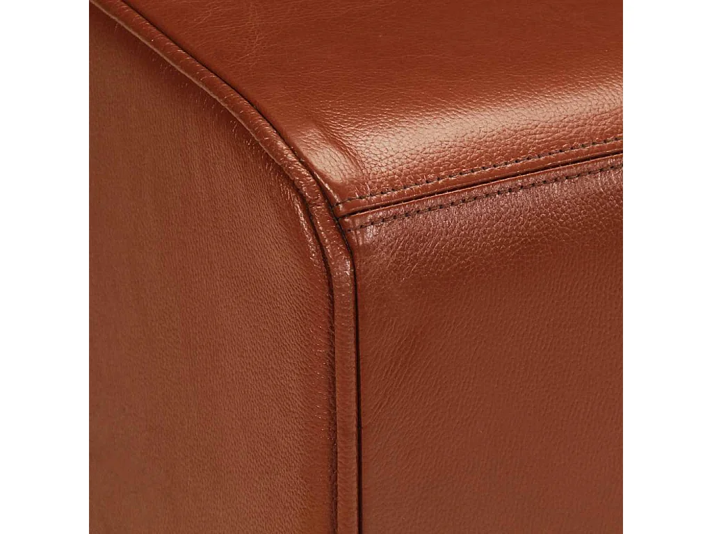 Banc de bok de gymnastique marron 110 cm cuir véritable et bois