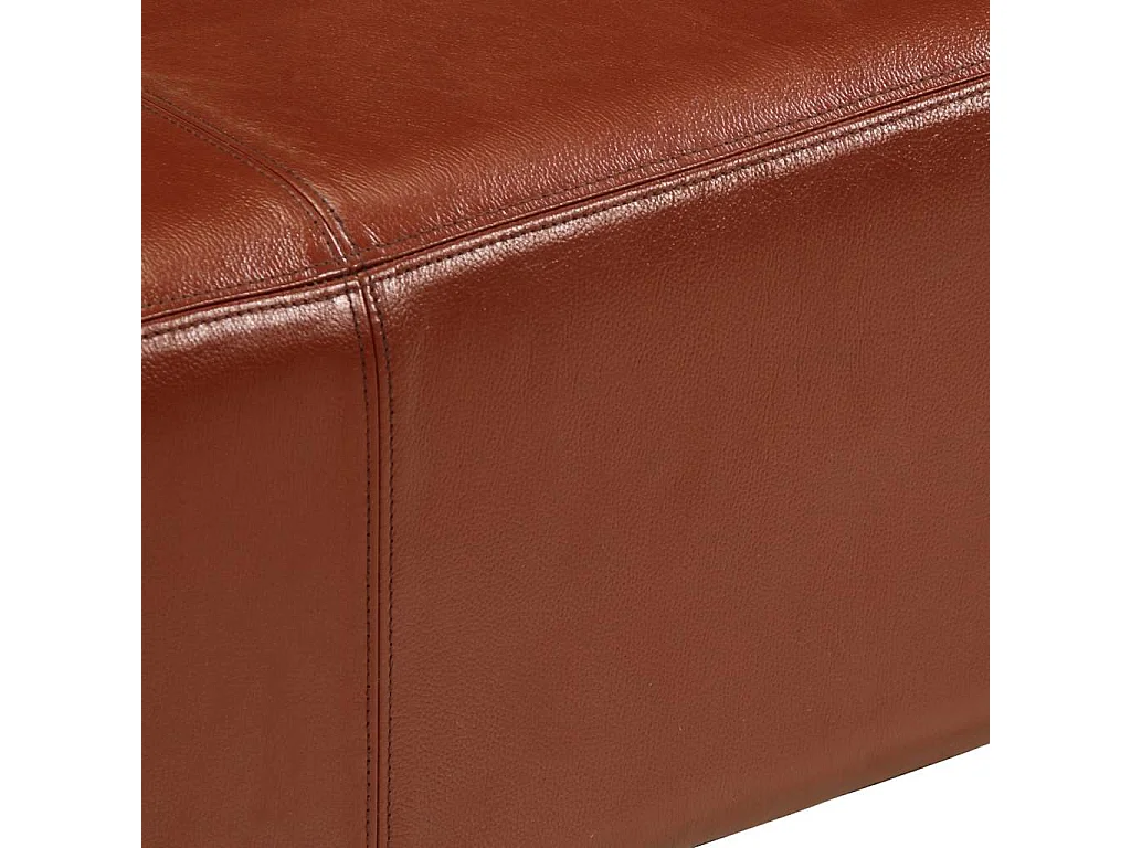 Banc de bok de gymnastique marron 110 cm cuir véritable et bois