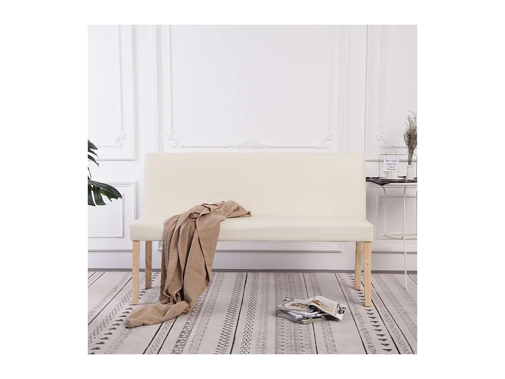 Banc 139,5 cm Crème Similicuir