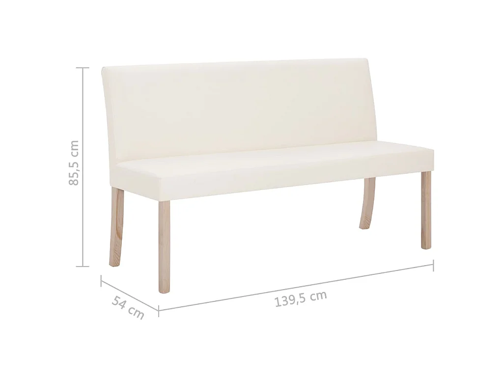 Banc 139,5 cm Crème Similicuir