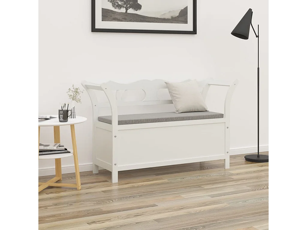 Banc Blanc 107x45x75,5 cm Bois de sapin solide
