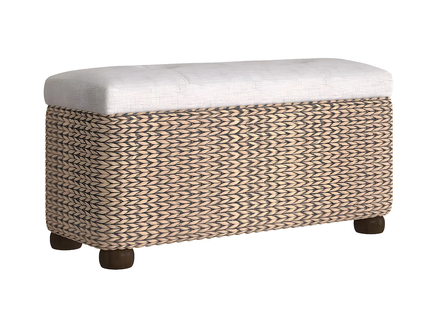 Bancs de rangement lot de 2 avec coussin gris 69 cm quenouille