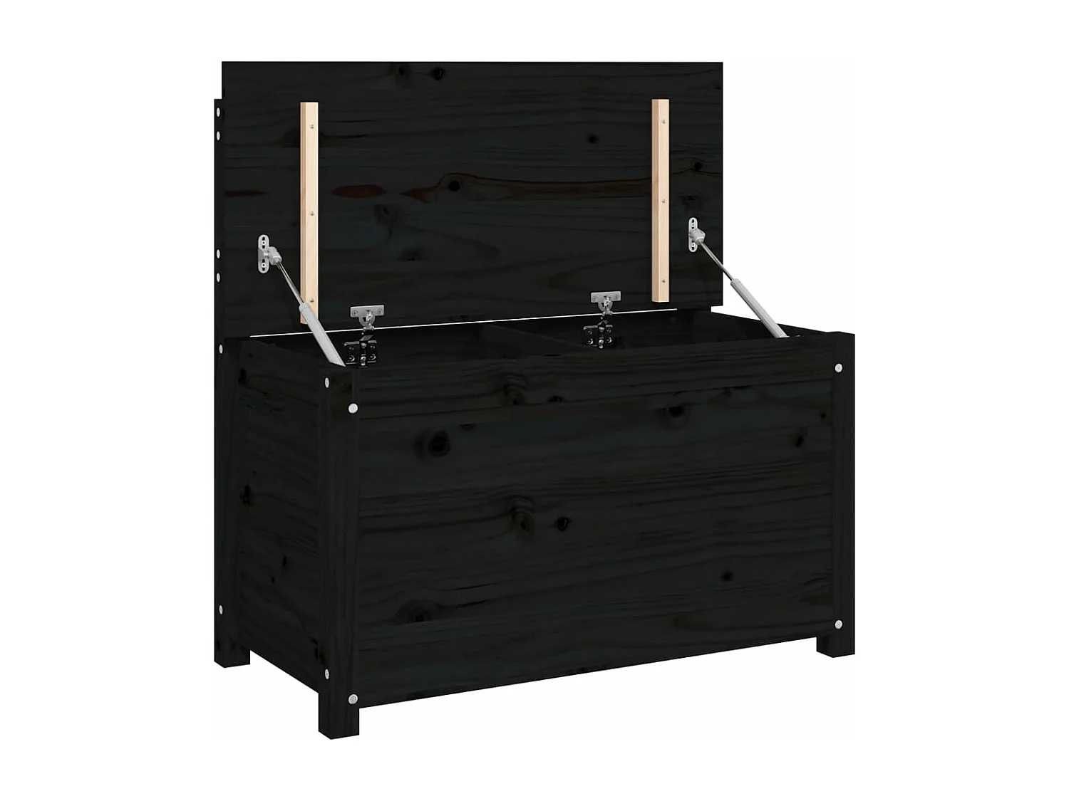 Banc Noir 80x41x77 cm Bois de pin massif