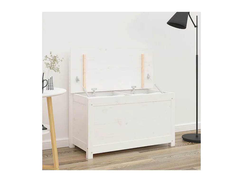 Banc Blanc 80x41x77 cm Bois de pin massif