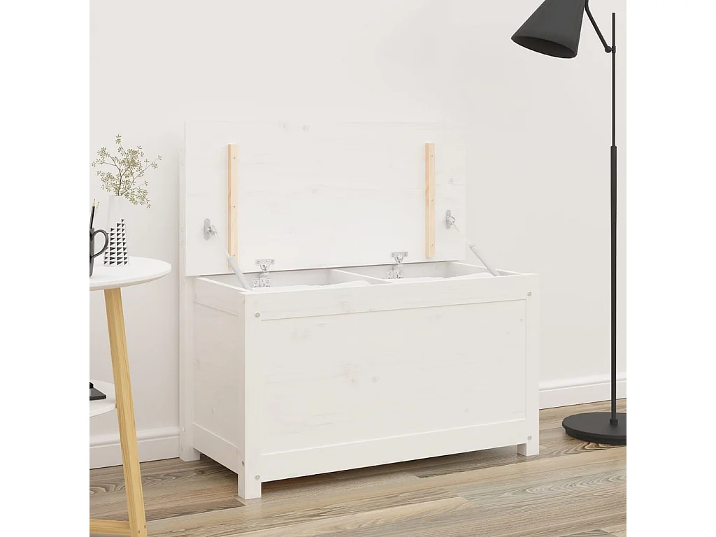 Panca Bianca 80x41x77 cm in Legno Massello di Pino