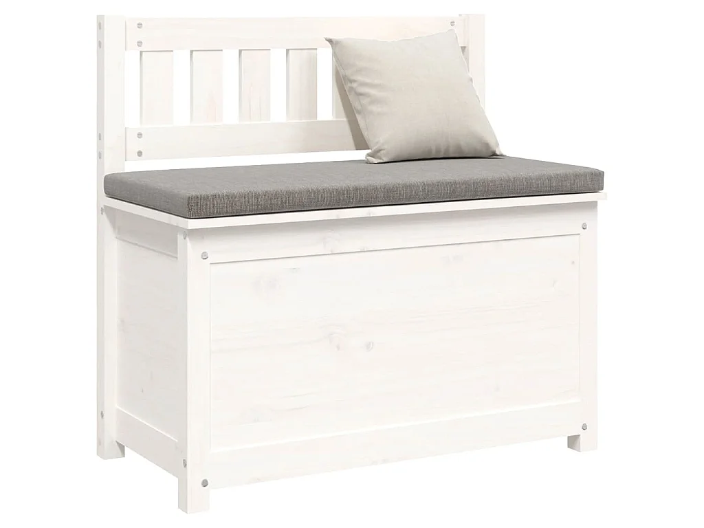 Panca Bianca 80x41x77 cm in Legno Massello di Pino