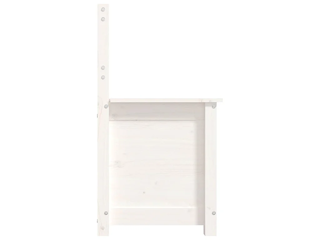 Panca Bianca 80x41x77 cm in Legno Massello di Pino